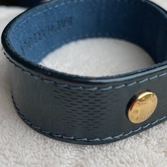 LOUIS VUITTON Vintage Teal Vernis Damier Leather Bracelet 2002 Collection LOUIS VUITTON VERNIS Leather Sappora Bracelet 2002  main image 2